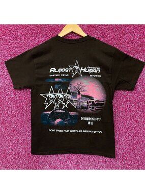 Almost Human Pink World Apparel Graphic T-Shirt Large